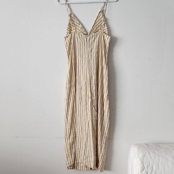 Zara Gingham Front Twist Midi Dress with Front Slit - Picture 7 of 8